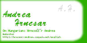 andrea hrncsar business card